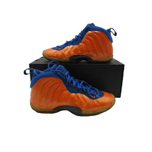 Nike Little Posite One NY Knicks Size 7Y Orange Blue Foamposite 644791-800 1O6